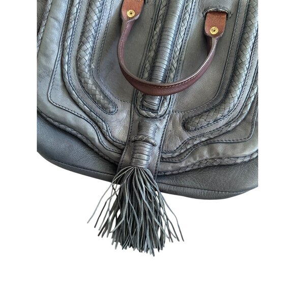 HOLDING HORSES Blue Leather Tassle Crossbody Bag - Picture 10 of 13